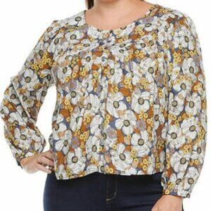 a.n.a Floral Long Sleeve Top - Multicolor